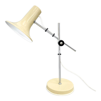 1970's Adjustable Metal Table Lamp in Creamy Colour, Hungary