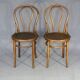 Pair of kohn n°18 1/2 bistro chairs from 1900, wooden seat - no thonet -