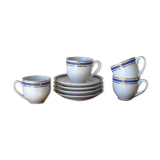 Coffee cups made of fine vintage porcelain blue and gold