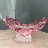 Coupe à fruit en verre soufflé rose