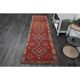 1970s Vintage Turkish Oushak Handmade Wool Cotton Orange Runner Rug 81x293