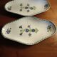 Two iron clay bowls decorated with cornflowers.