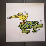 Illustration by Keith Haring - 'Animals' series - 10/12