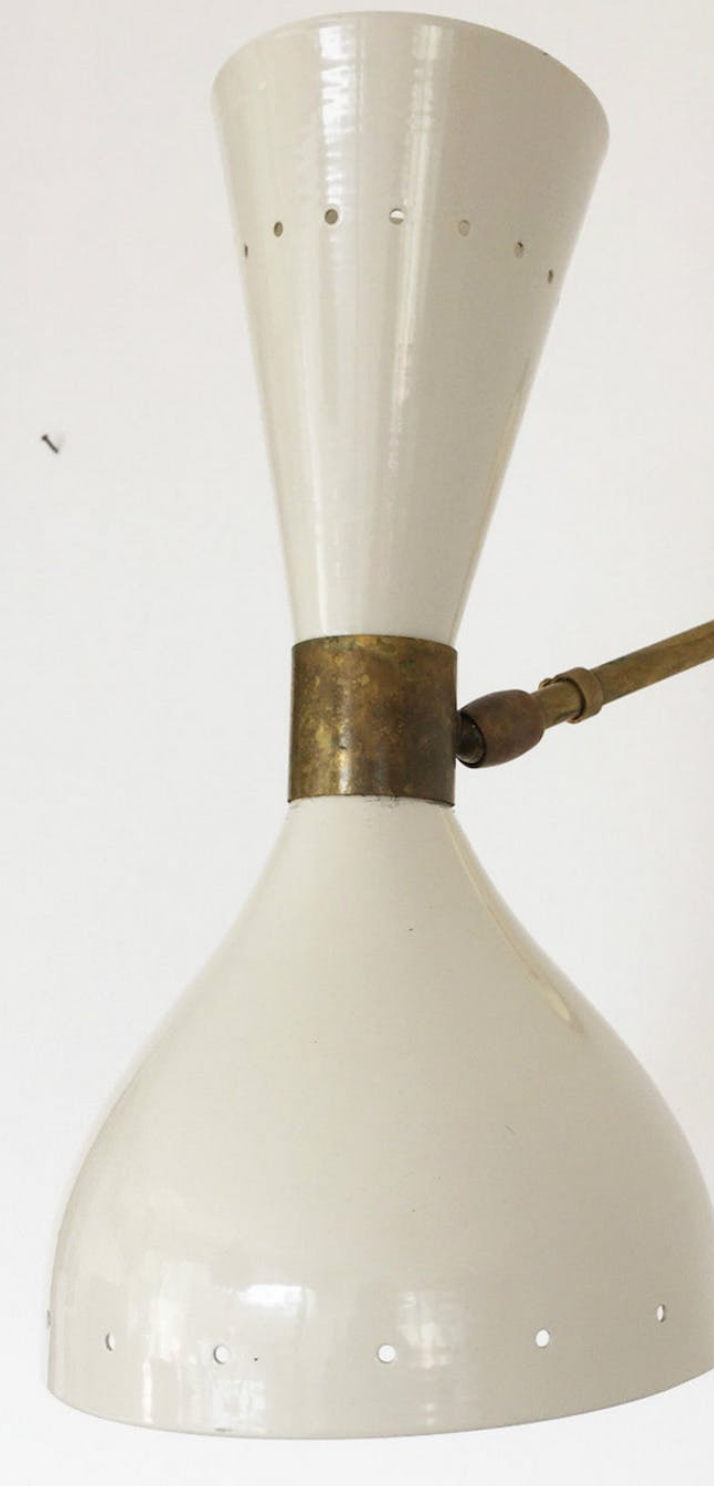 Pair of white wall sconces of the 50s