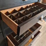 Industrial furniture loom shelf with drawers black patina