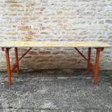 Folding brewery table