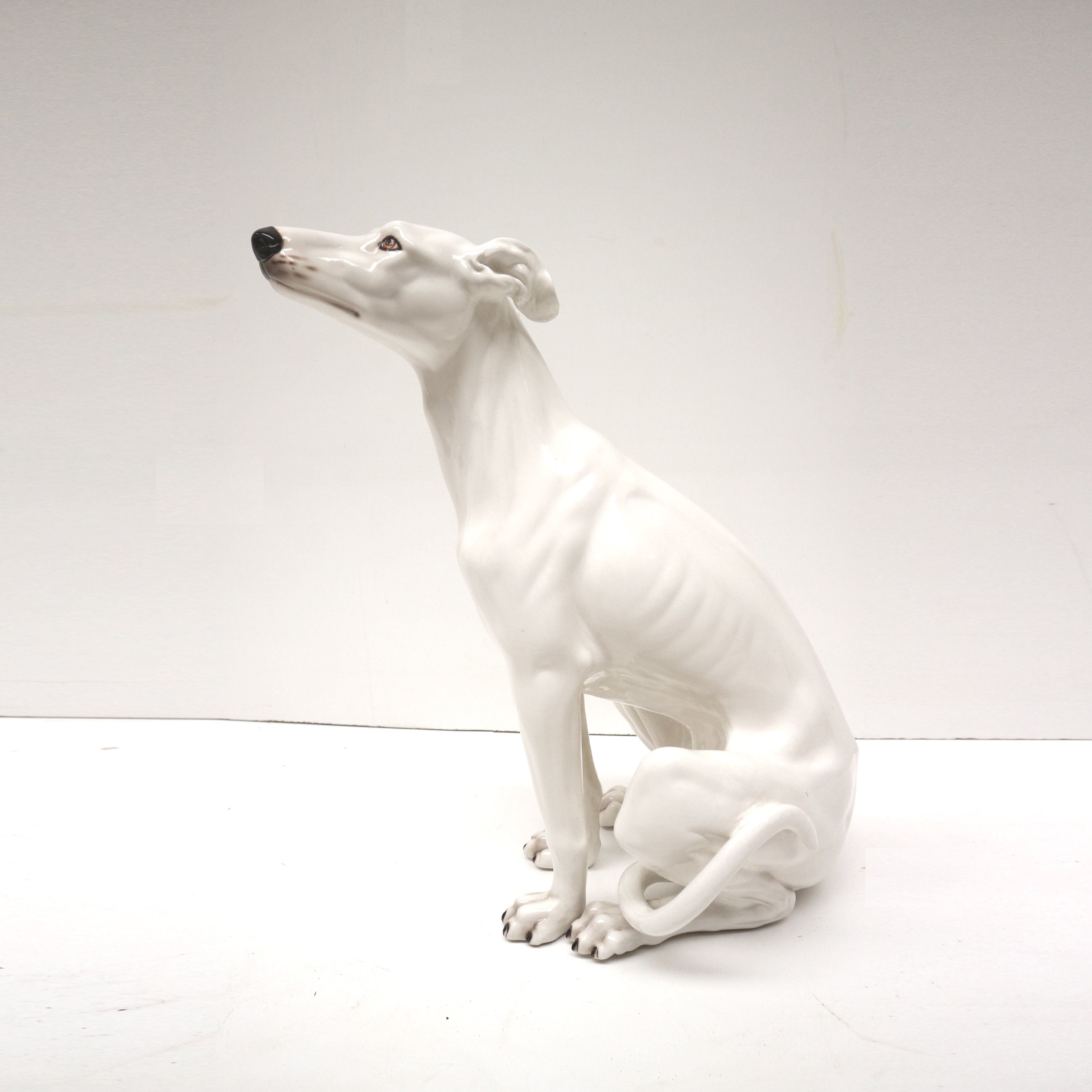 Vintage Italian design hand painted ceramic dog