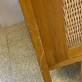 Commode et penderie en bois et rotin