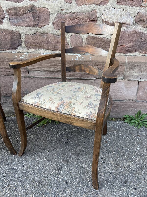 2 fauteuils type Bridge Art déco Néo classique salon style vintage 1950s
