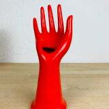 Hand baguier soliflore ceramic red