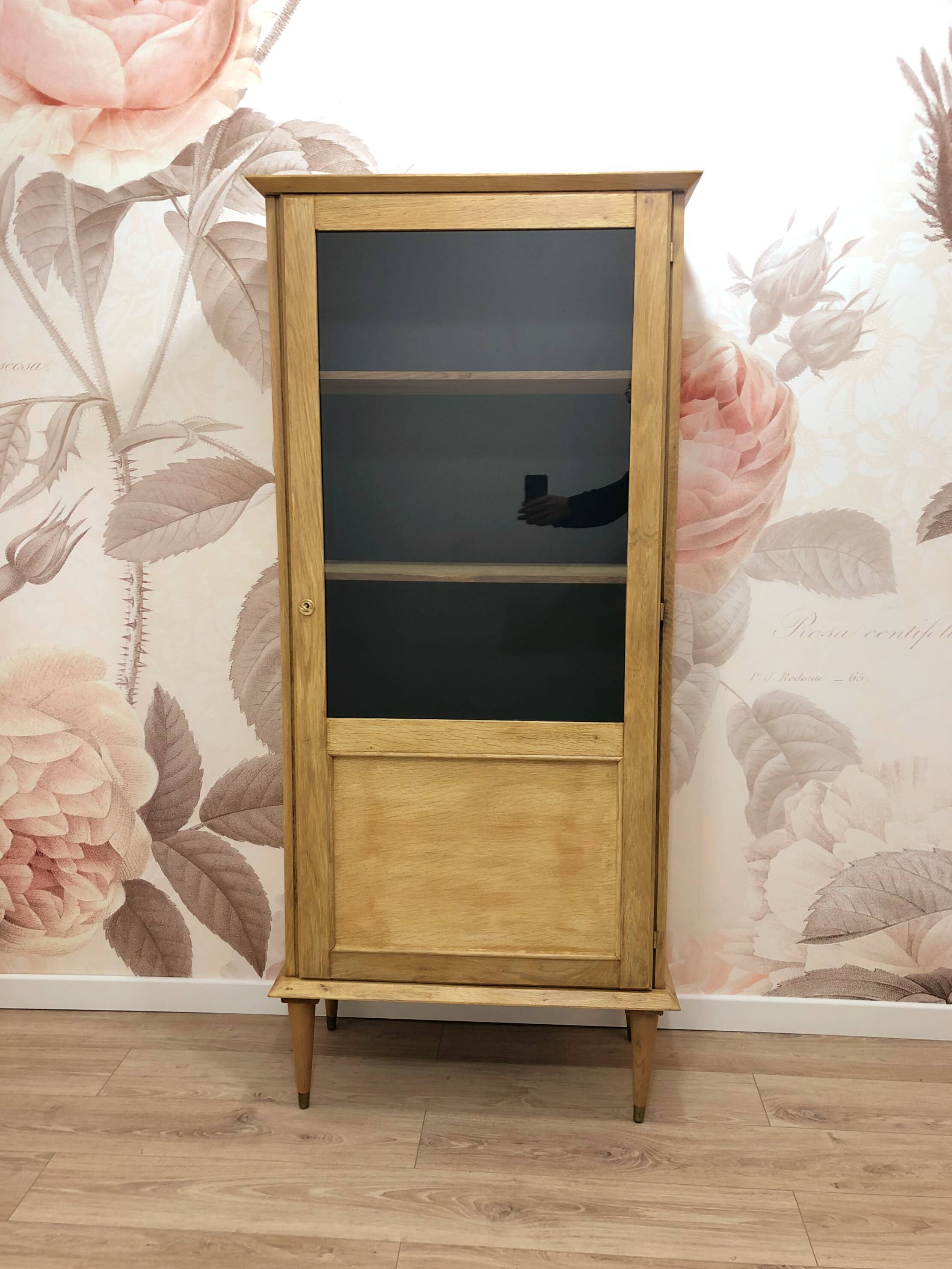 Vitrine vintage en chêne
