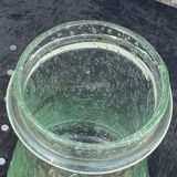 Olive or pickle jar in Biot bubble glass, hand-blown