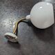 Old opaline brass globe wall light & art deco porcelain base 1930 Ø 13 cm