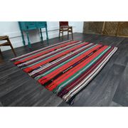 1970s Vintage Turkish Oushak Handmade Wool Cotton Red Area Rug 177x213