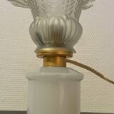 Opaline and glass table lamp