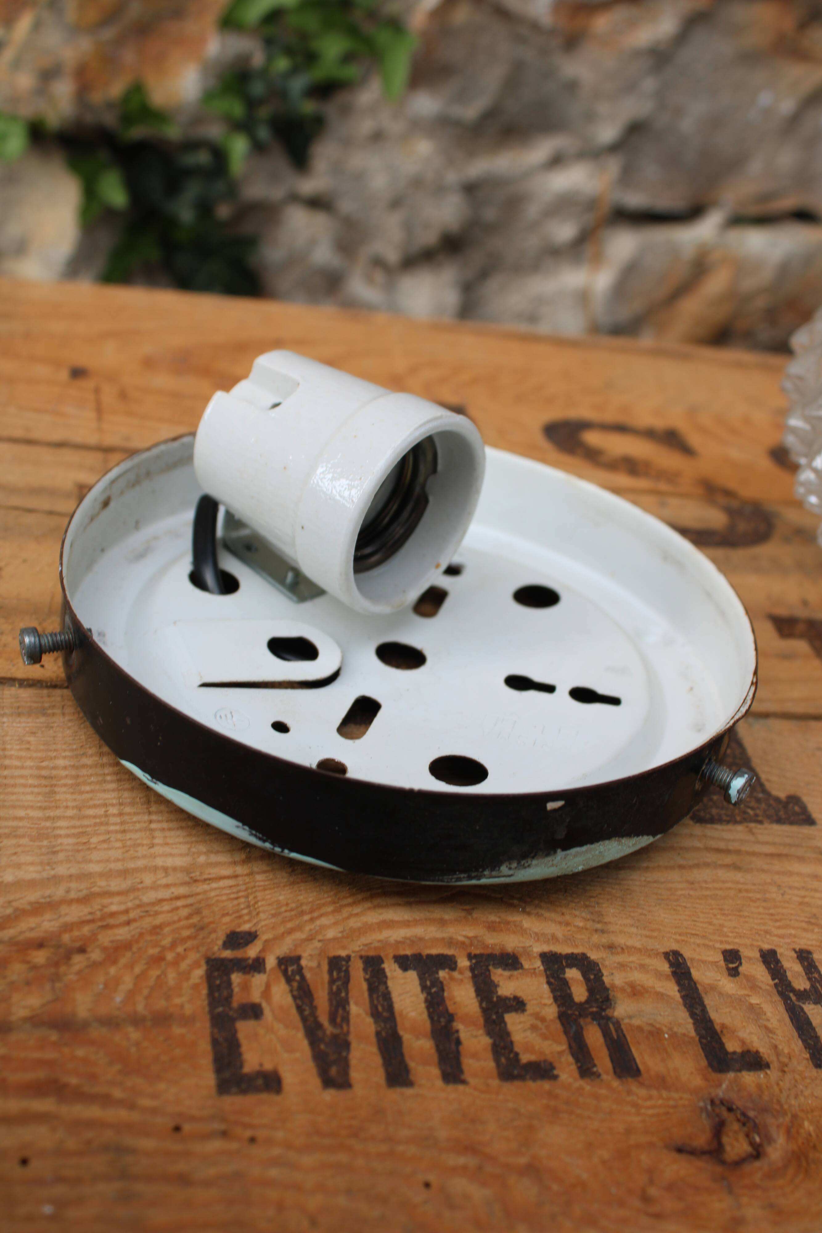 Moulded glass ceiling light