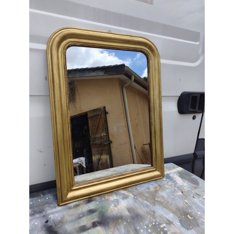 Miroir 19ème bois et stuc doré