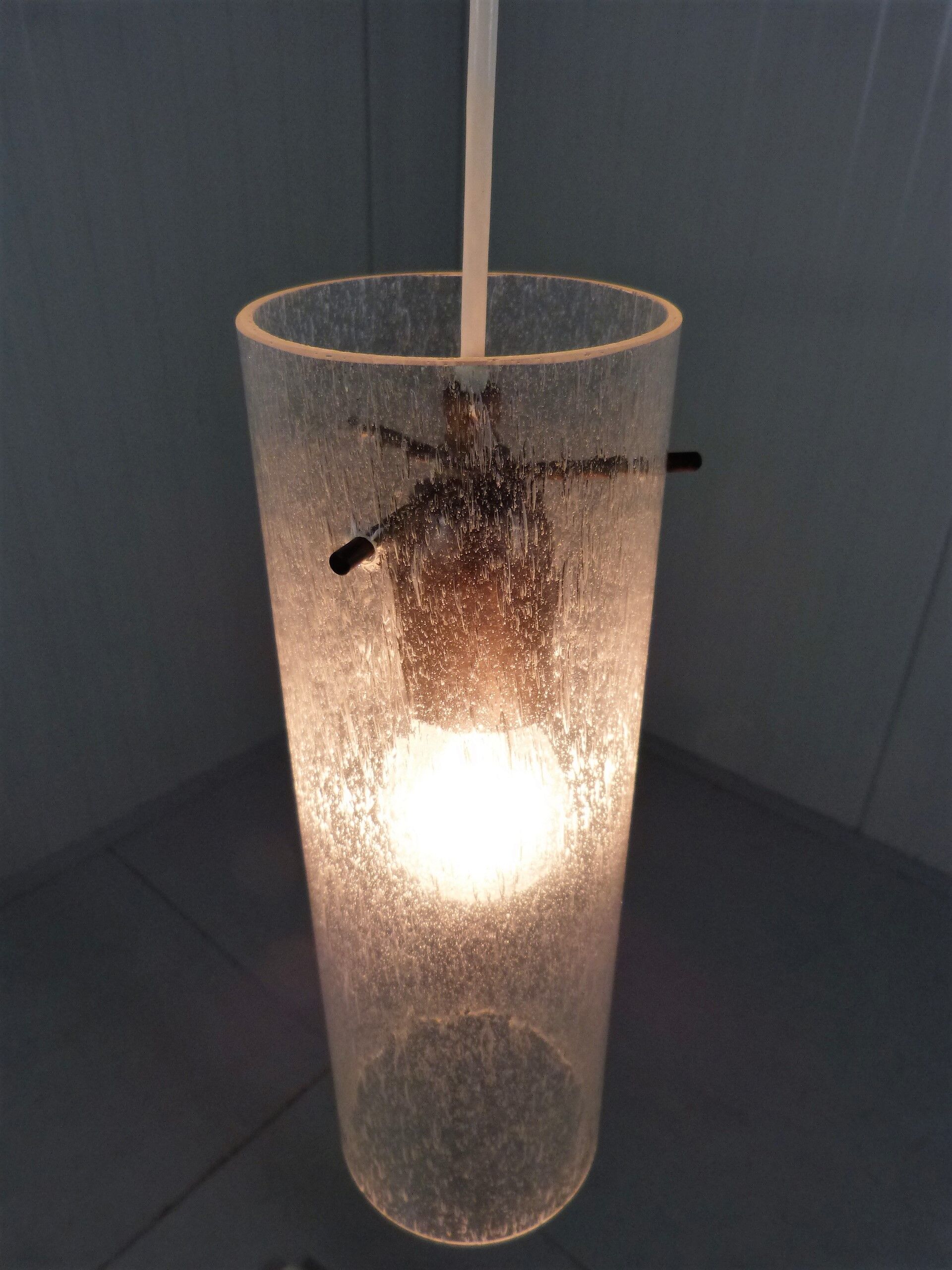 Vintage Kaiser Leuchten glass hanging lamp, 1960’s