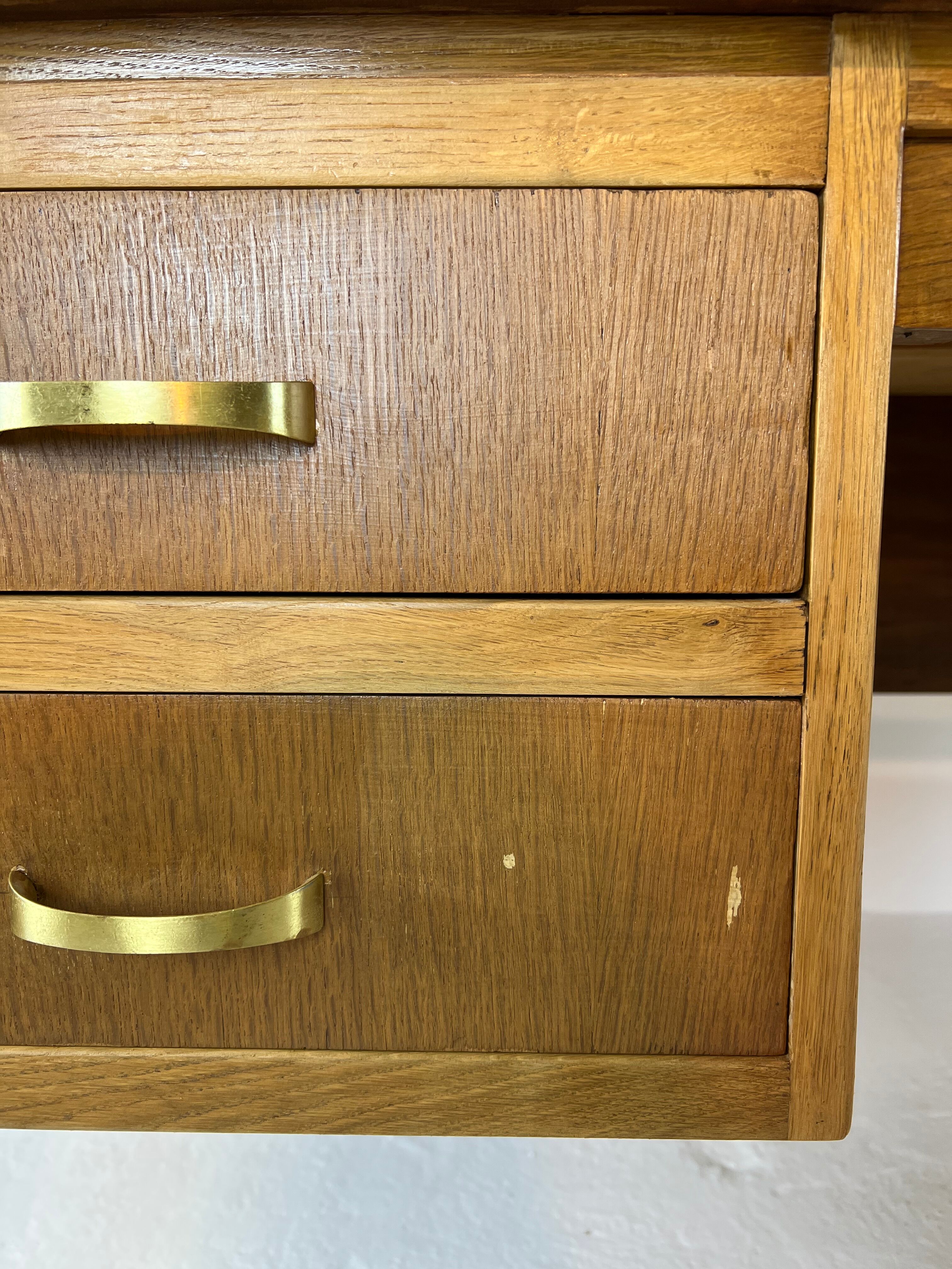 Two-sided oak desk, 50s
