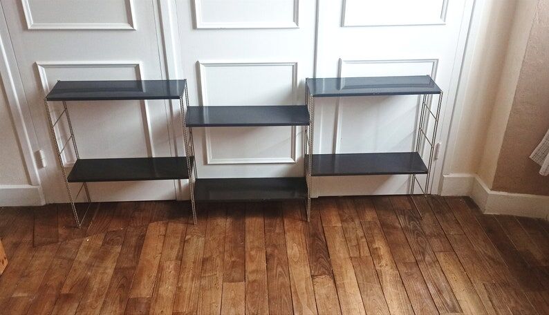 Vintage modular string wall shelf