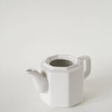 Large faceted ceramic teapot, White, 1950