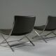 Pair of Flexform leather low chairs, Peter model, by Antonio Citterio