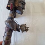 Scepter decorated with a female figure in wood and brass