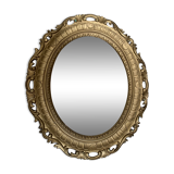 Miroir ovale doré années 70