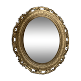 Golden oval mirror 70s