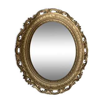 Golden oval mirror 70s