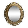 Golden oval mirror 70s