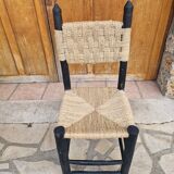 Brutalist straw-filled peasant chair