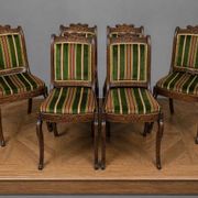 Set of six Charles X period chairs, finely marquetry in rosewood.