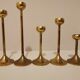Set of 5 brass candlesticks from the 70s