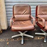 vintage leather and wood office/conference chair – st
