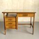 Oak and leather desk, France 1955