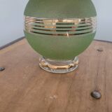 50s lamp with granite glass and gold trim