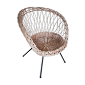 Adult rattan armchair metal feet