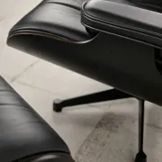 Lounge Chair and ottoman in black leather by Charles & Ray Eames, Vitra