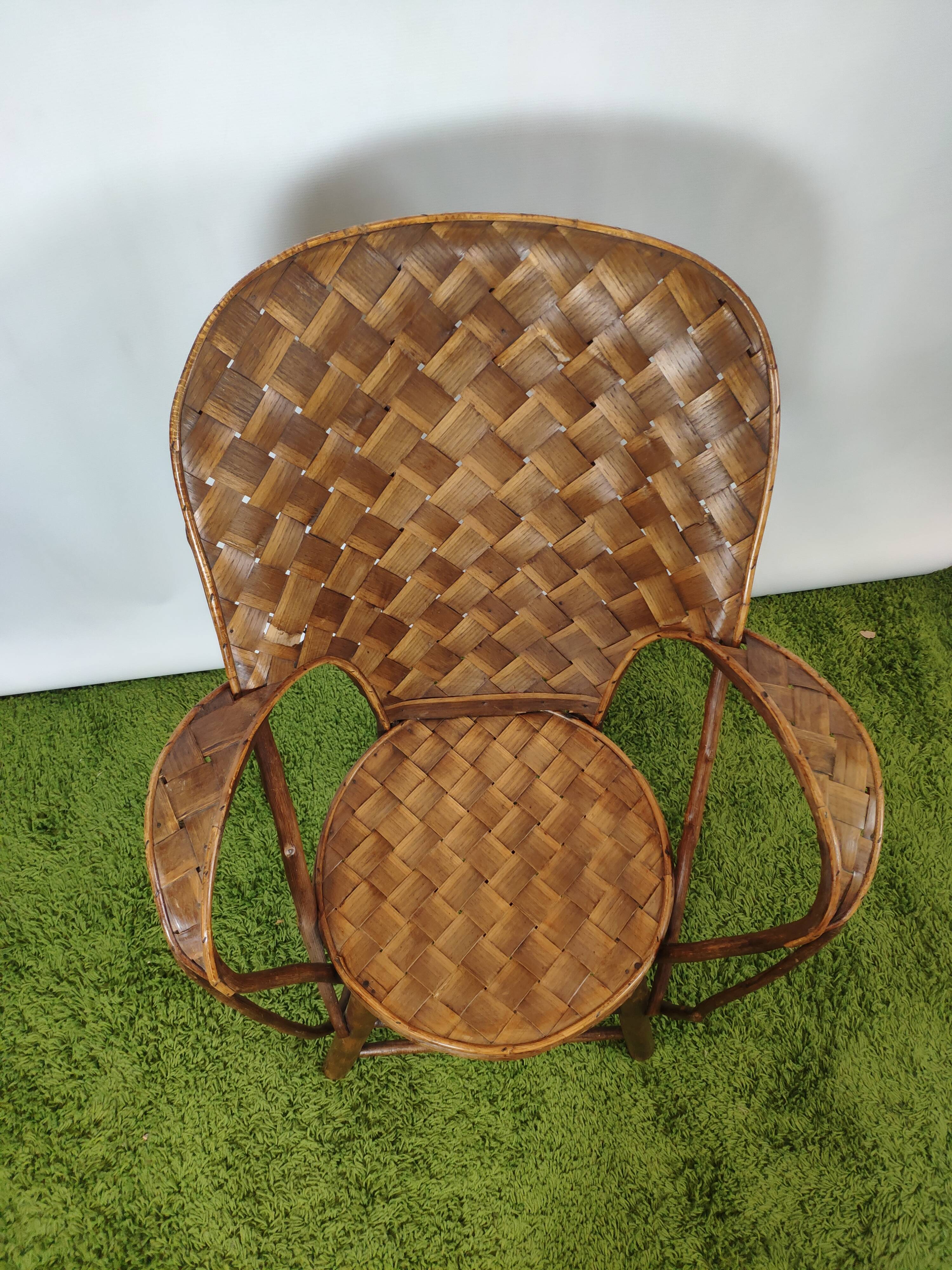 Vintage braided chestnut chair