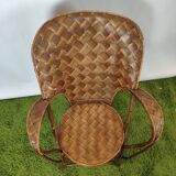 Vintage braided chestnut chair