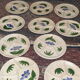 Earthenware service 1970 freehand painted decoration