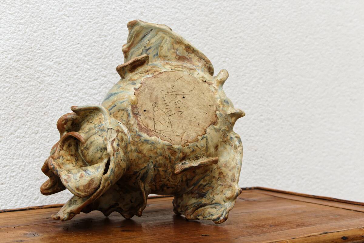 Fantastic creature in Saint Amand sandstone, signed Nadia Chiodi