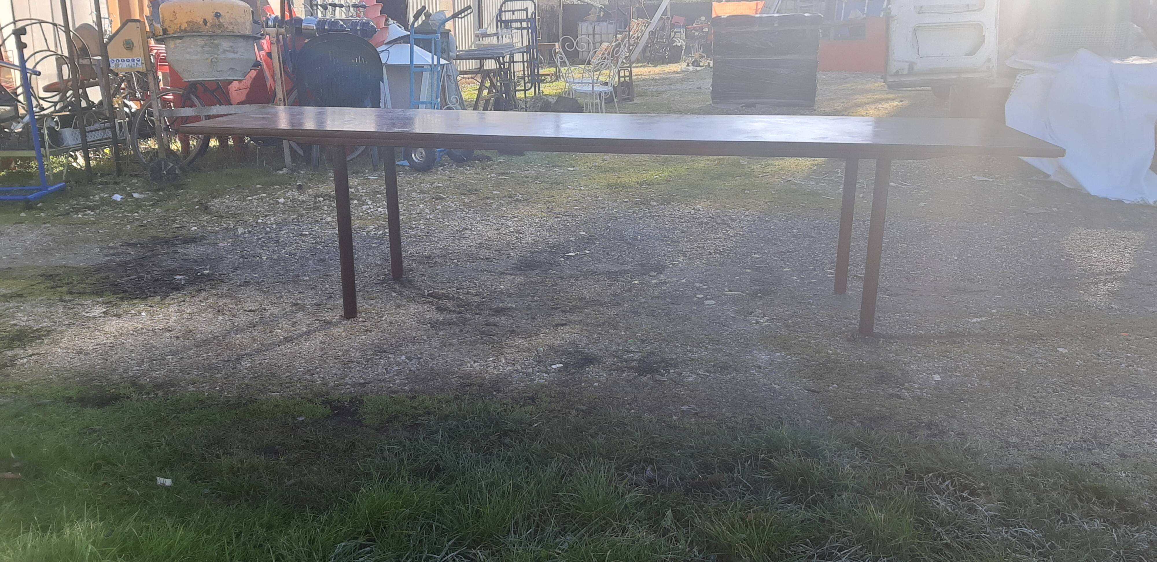 Industrial iron and wood table