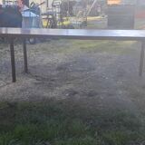 Industrial iron and wood table