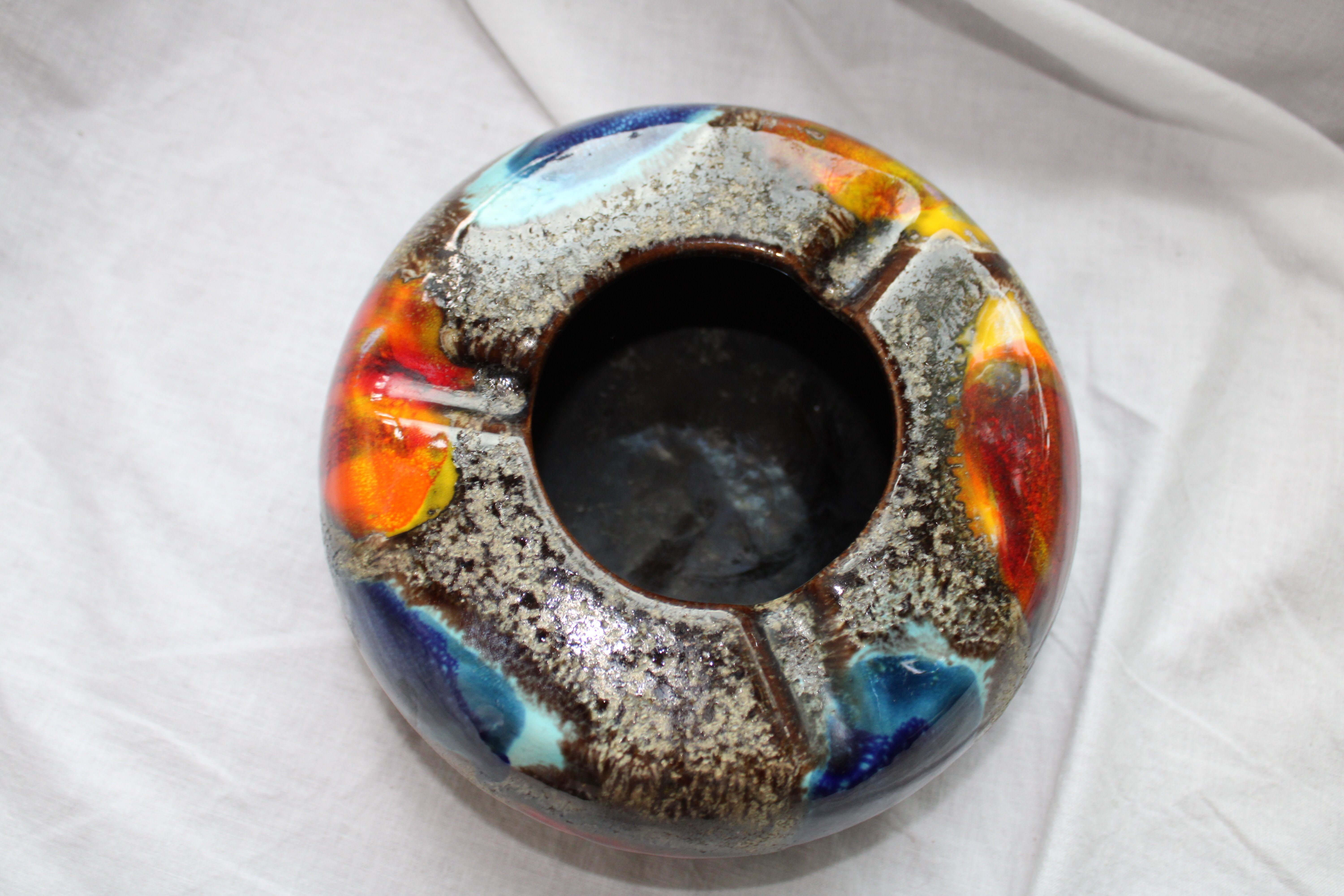 Large "Ricard" enamelled ceramic ash tray in the year 1970
