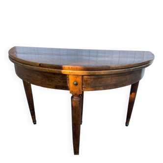 Table half-moon in solid walnut