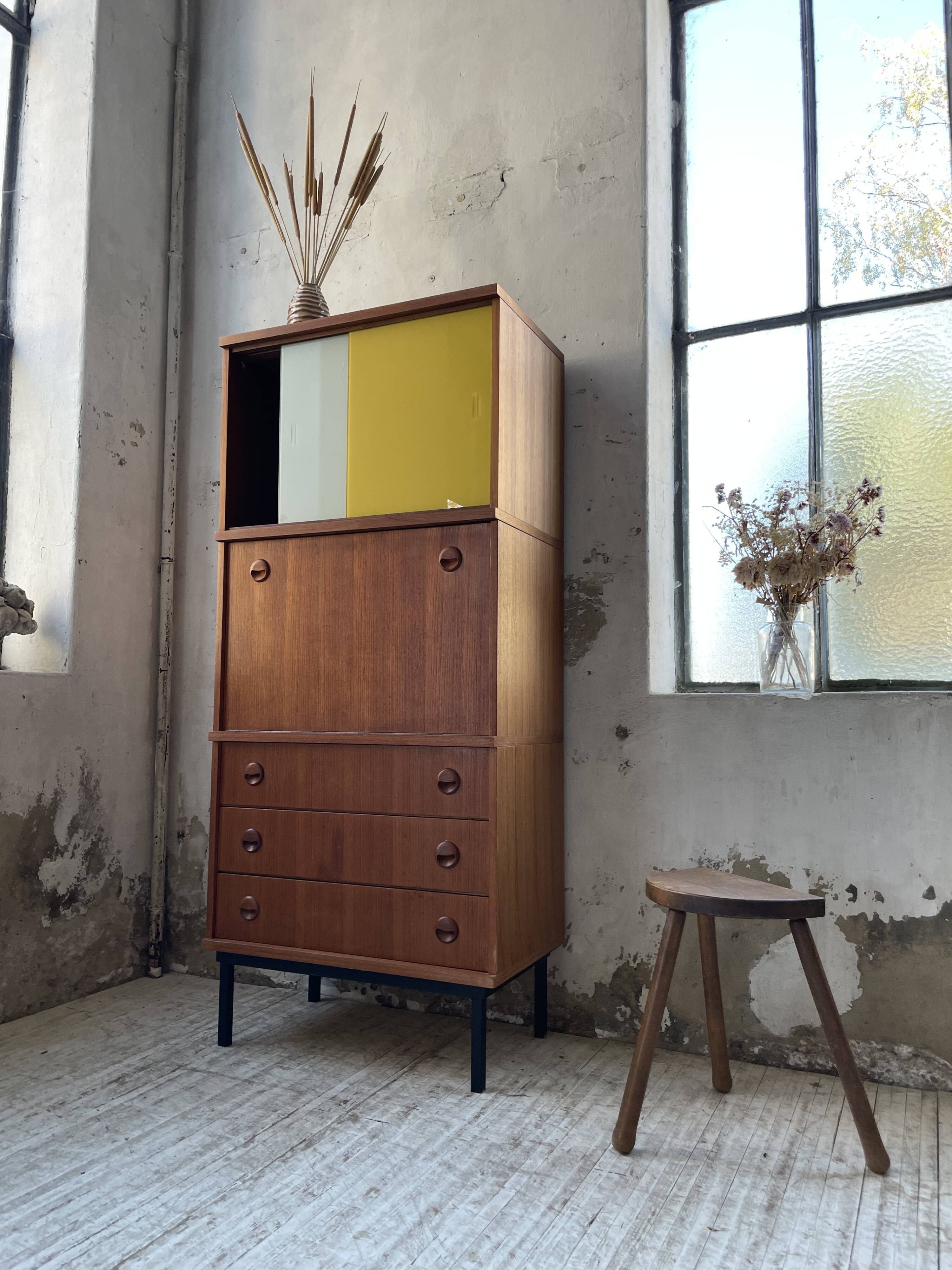 Modernist teak secretary desk, 1950s