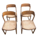4 magnificent Baumann sled chairs, with caning.