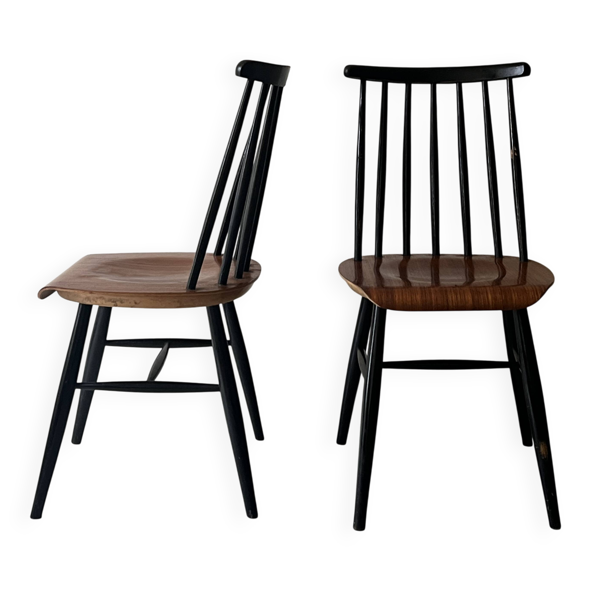 2 chaises scandinave en teck Fanett par Ilmari Tapiovaara, design 1950